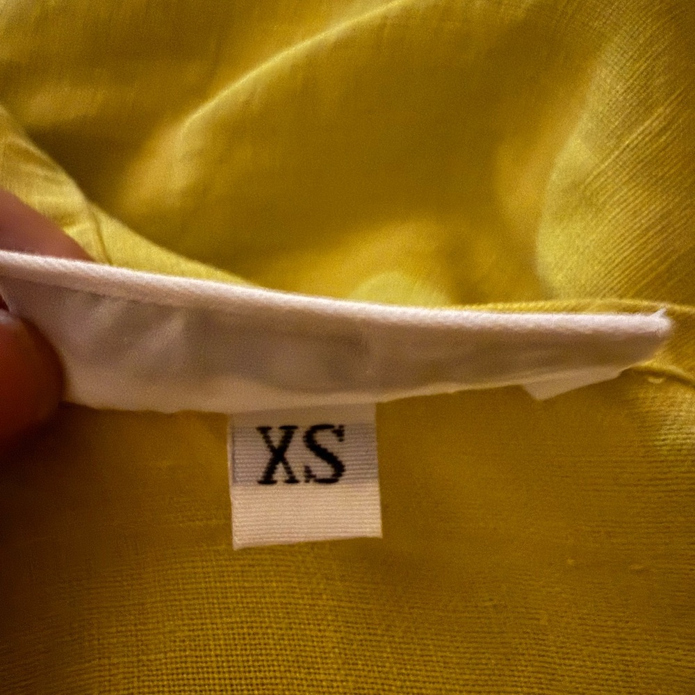 bryn Walker Linen Dress in Chartreuse Yellow-Green - Picture 7 of 7